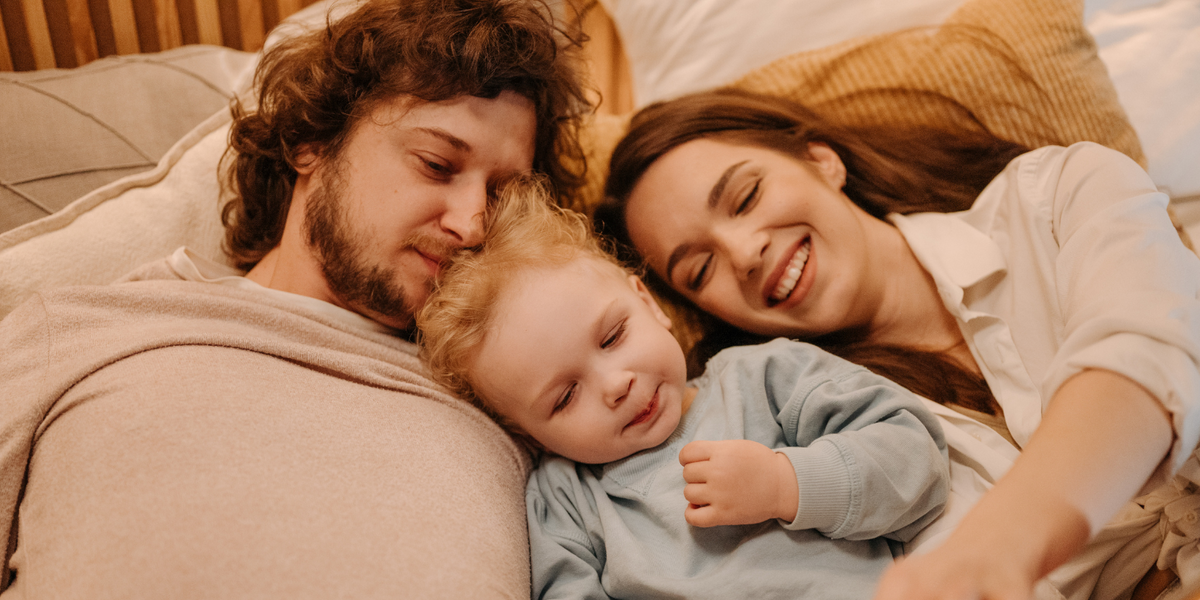 Parents caring for a newborn baby