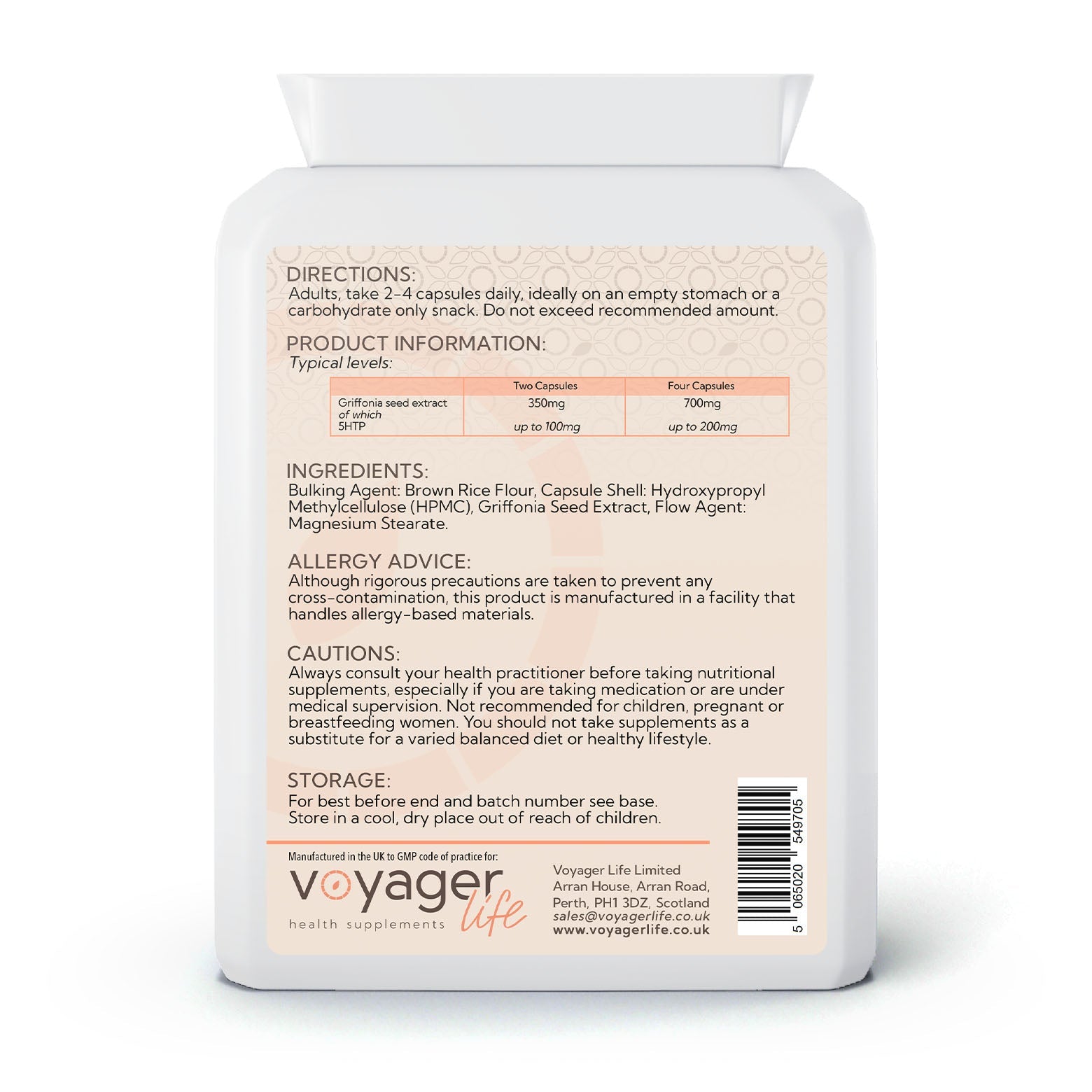 Voyager 5-HTP Griffonia Seed 90 Capsules product image