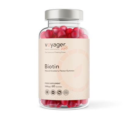 Voyager Biotin 5,000µg Strawberry Gummies 60 Pack