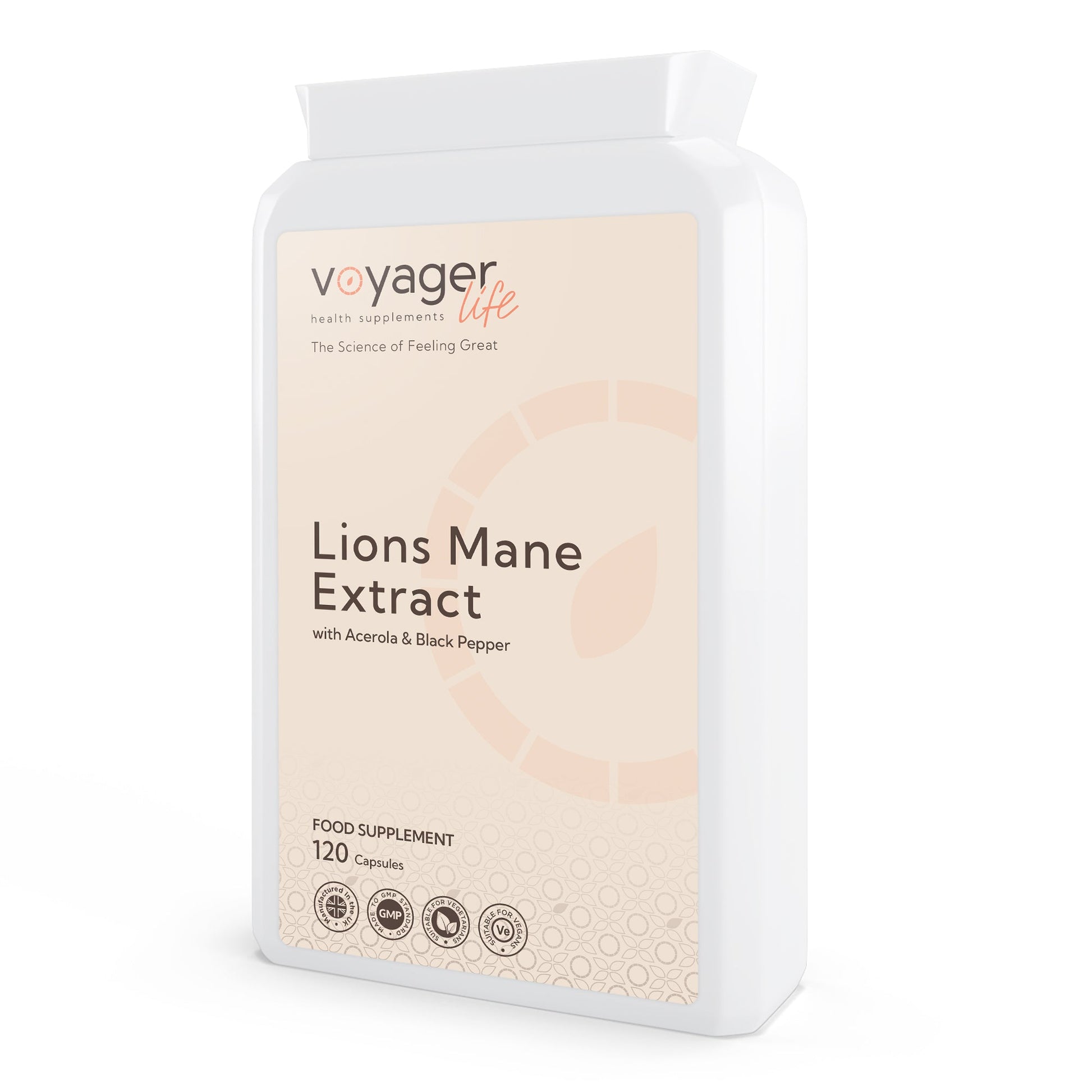 Voyager Lion's Mane, Acerola & Black Pepper Capsules at The CBD Hut