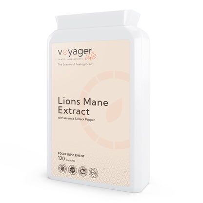 Voyager Lion's Mane, Acerola & Black Pepper Capsules at The CBD Hut
