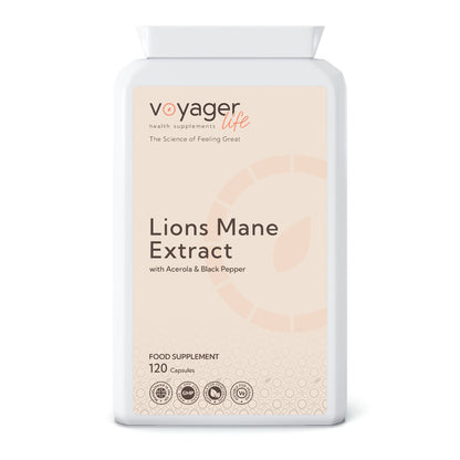 Voyager Lion's Mane, Acerola & Black Pepper Capsules at The CBD Hut