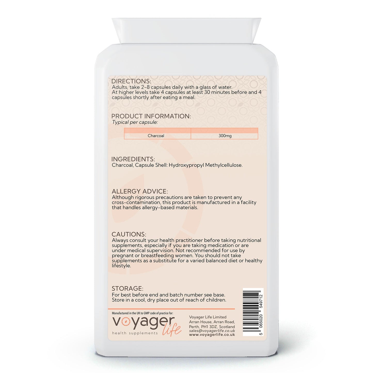 Voyager Activated Charcoal 300mg 120 Capsules