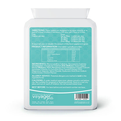 Voyager Pet Joint Tablets 120 Pack packaging