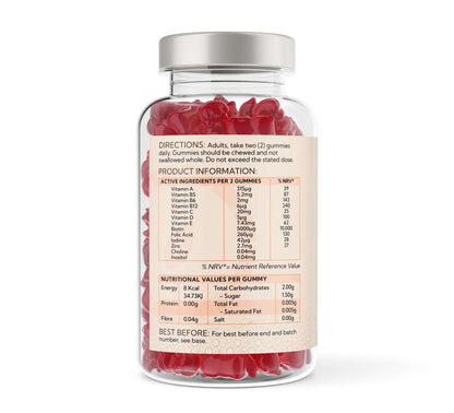 Voyager Hair Skin & Nails Complex - 150 Natural Raspberry Flavour Gummies
