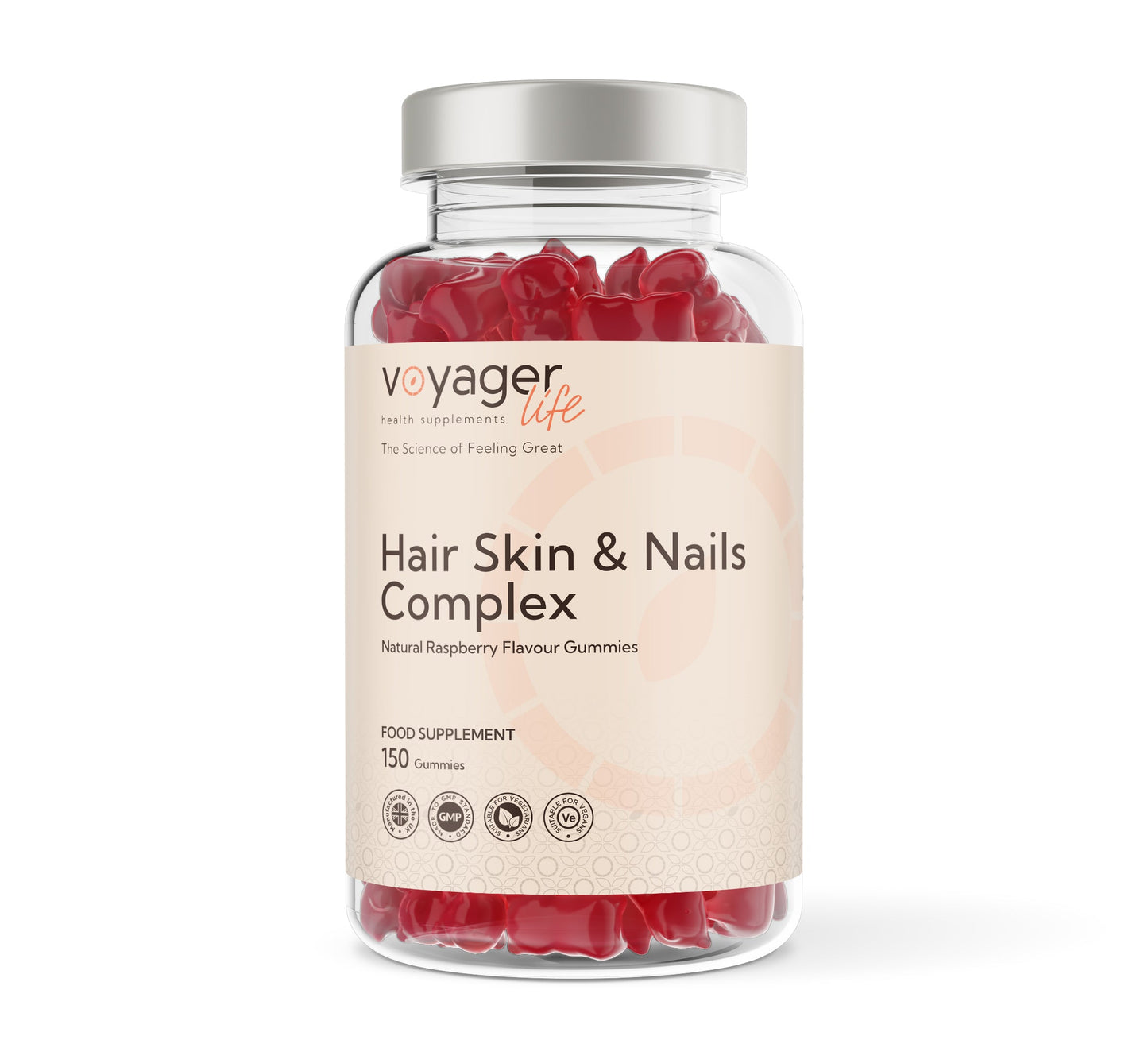 Voyager Hair Skin & Nails Complex Raspberry Gummies 150 Pack from Voyager at The CBD Hut