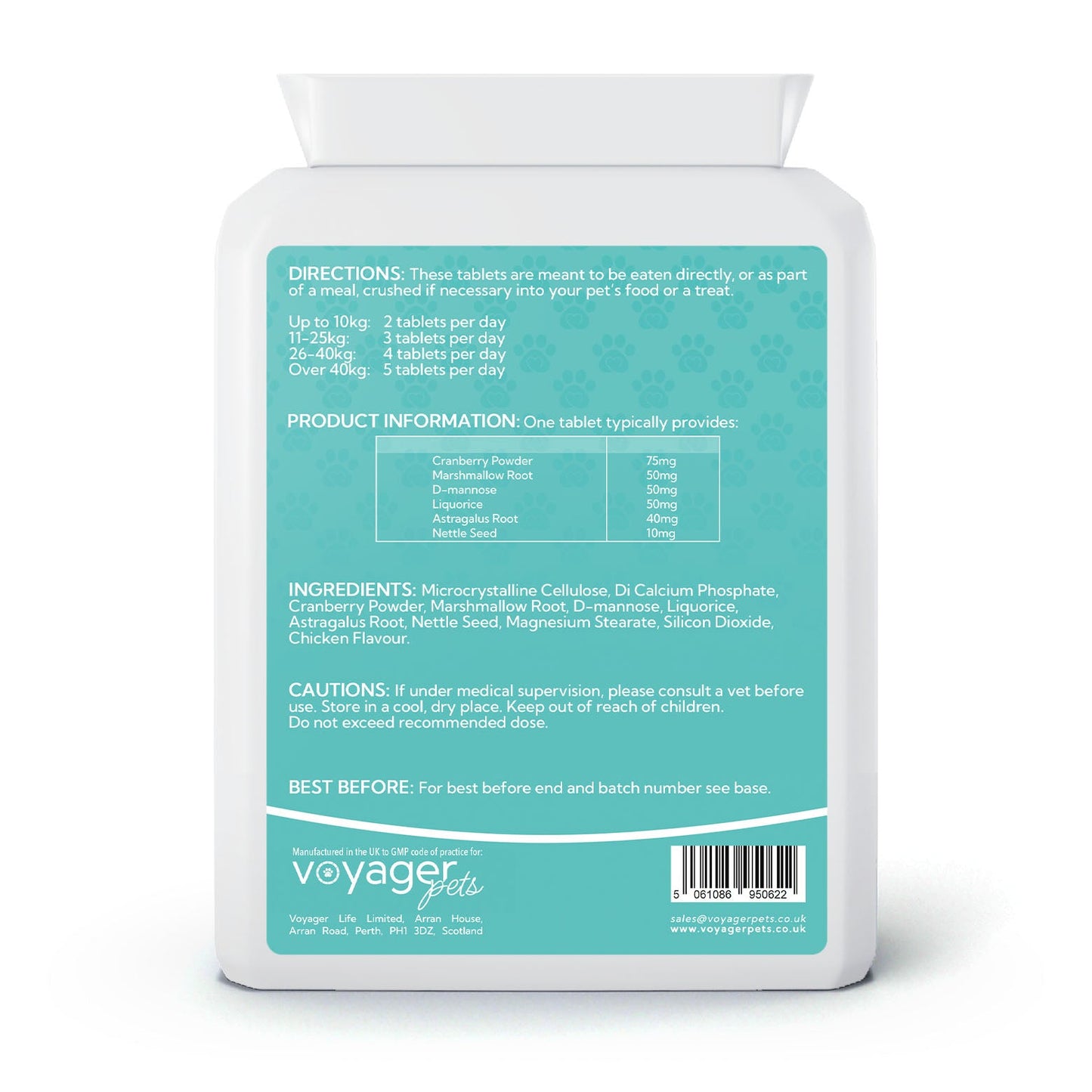 Voyager Pet Urinary Support - back view