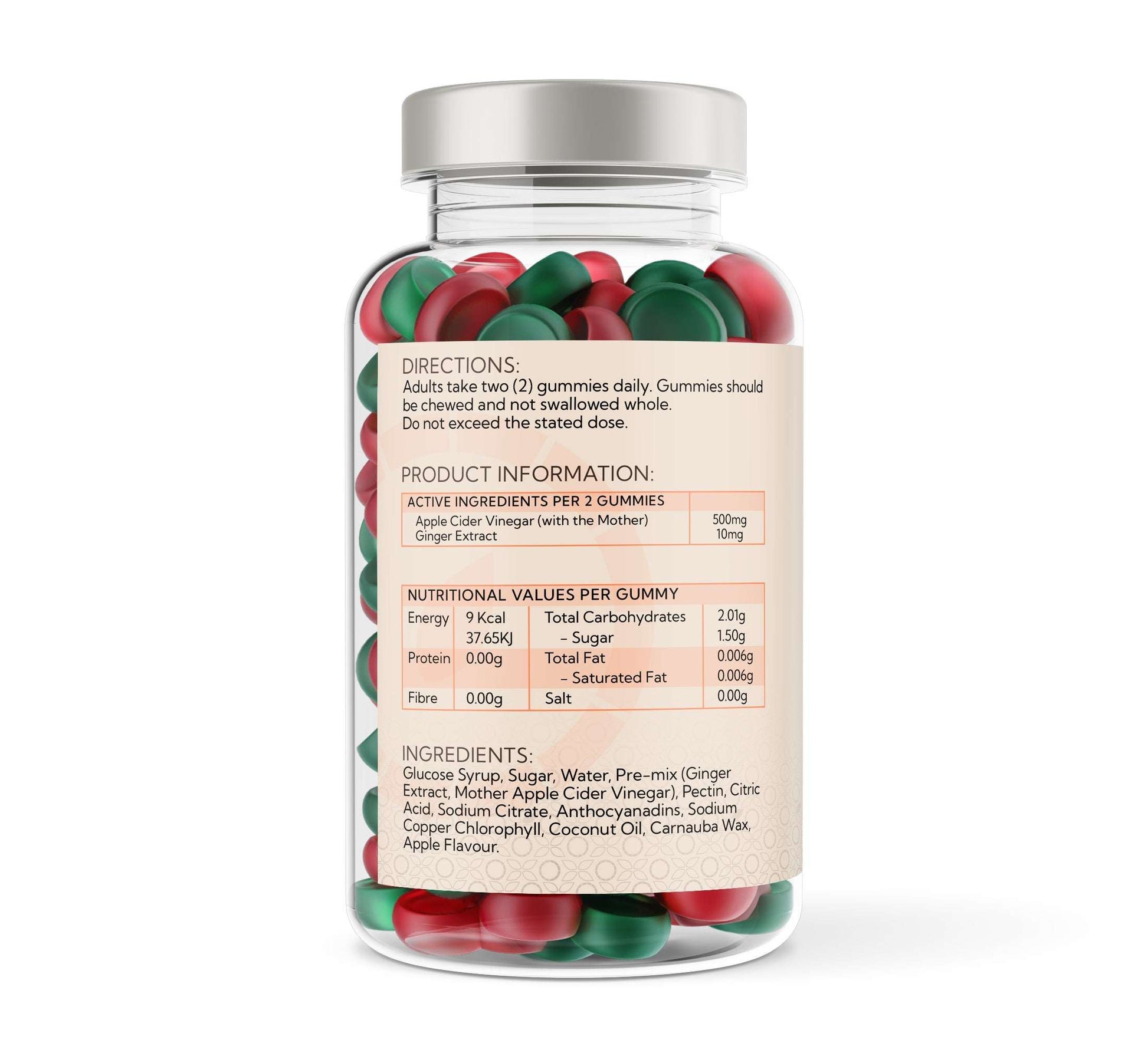 Voyager Apple Cider Vinegar & Ginger - 60 Natural Apple Flavour Gummies