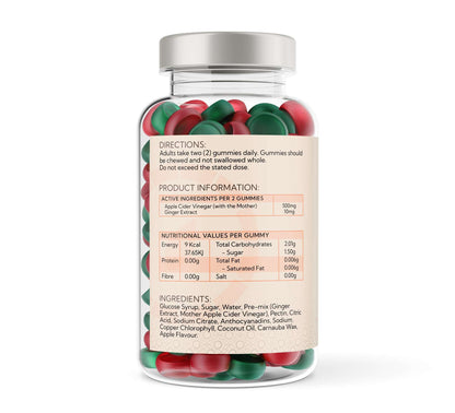 Voyager Apple Cider Vinegar & Ginger - 60 Natural Apple Flavour Gummies