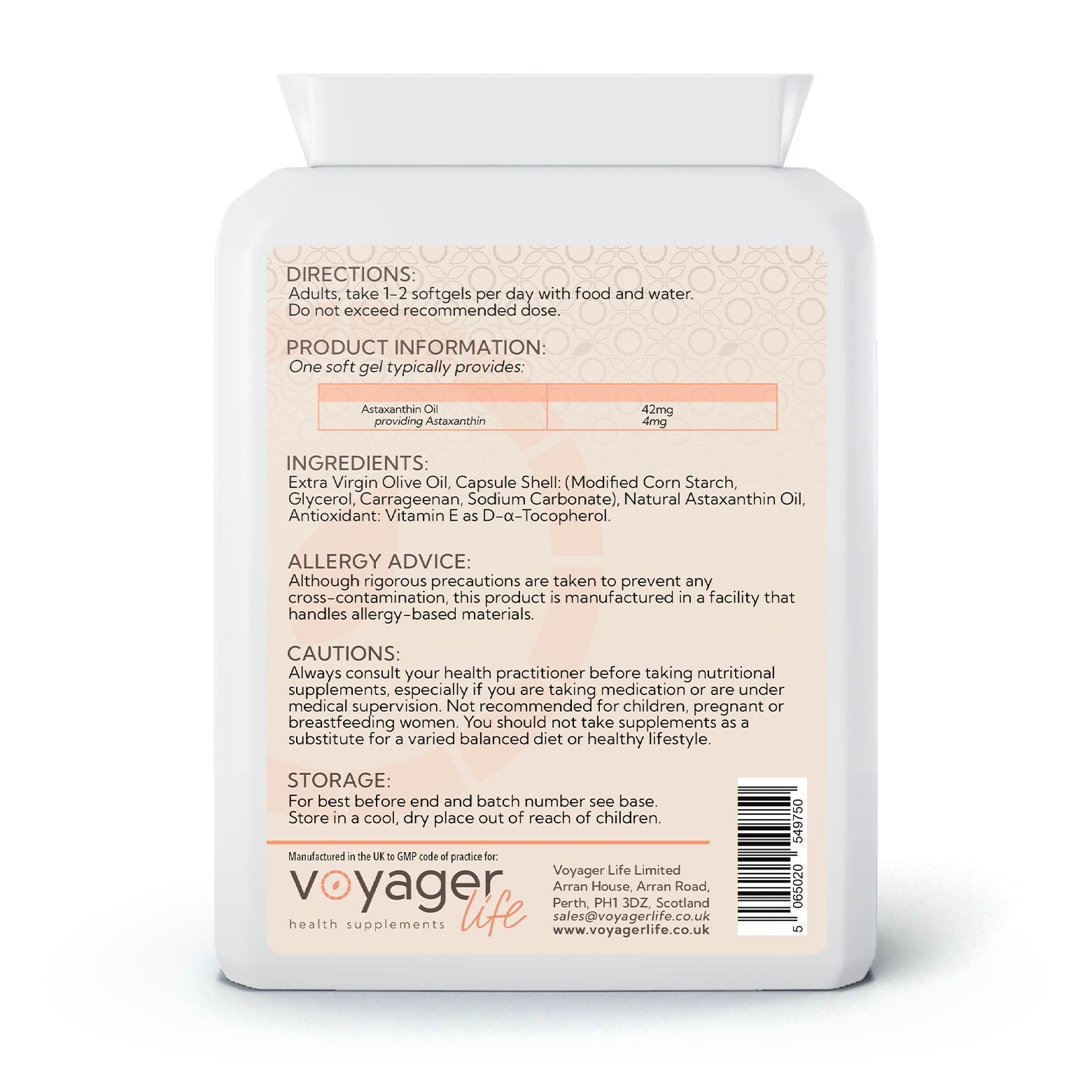 Voyager Astaxanthin 42mg AstaPure® 120 Softgels image 2