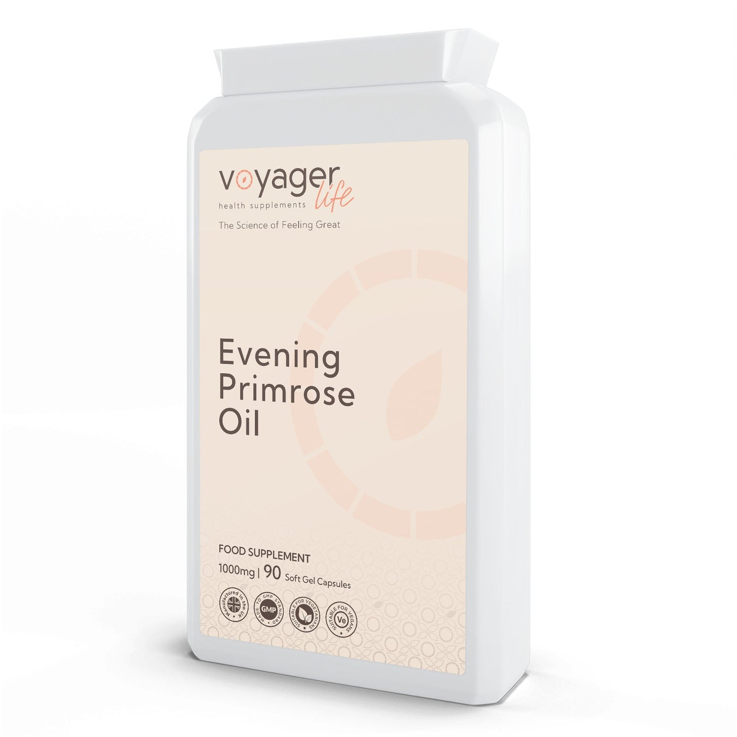 Voyager Evening Primrose Oil 1000mg 90 Softgels front view at The CBD Hut