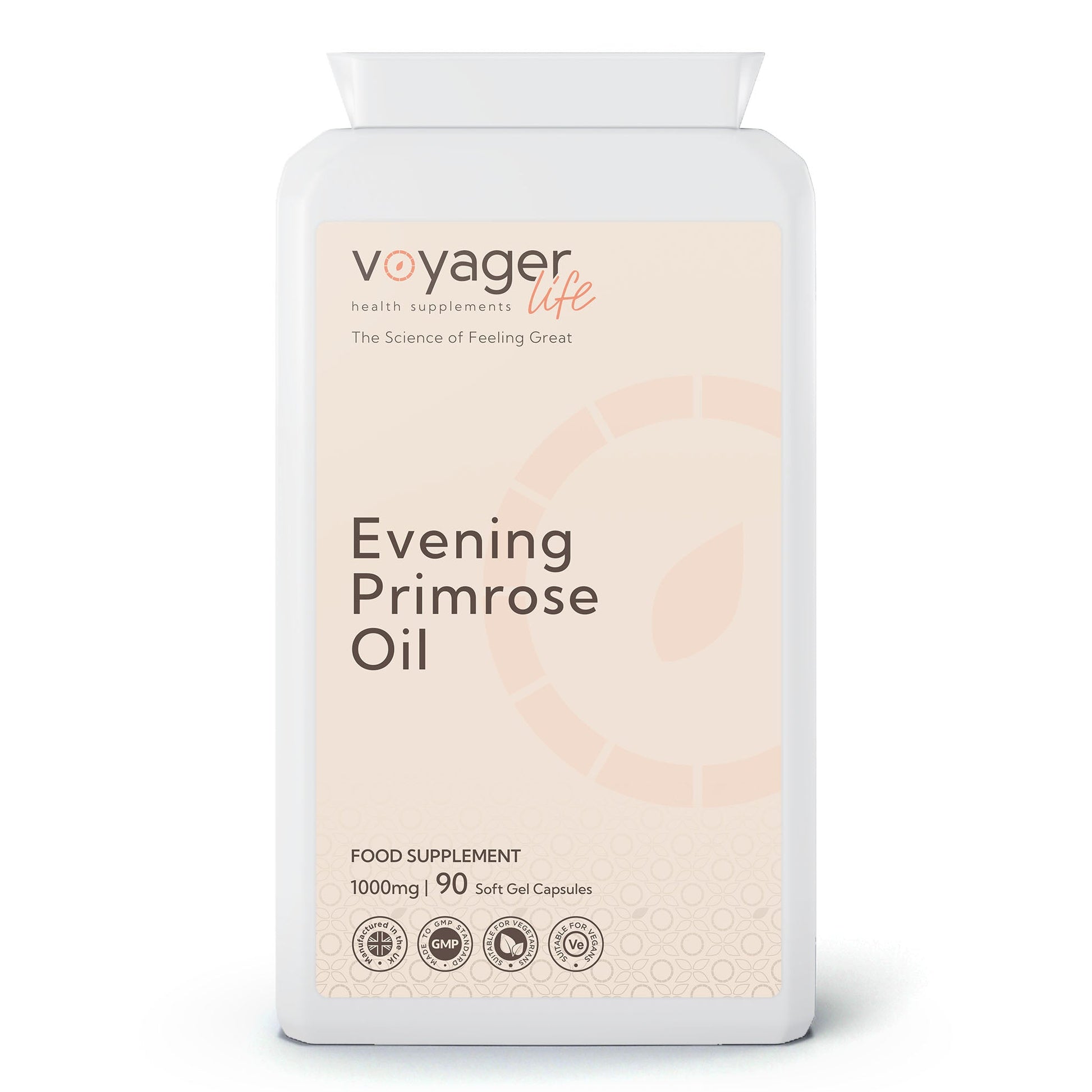 Voyager Evening Primrose Oil 1000mg 90 Softgels front view at The CBD Hut