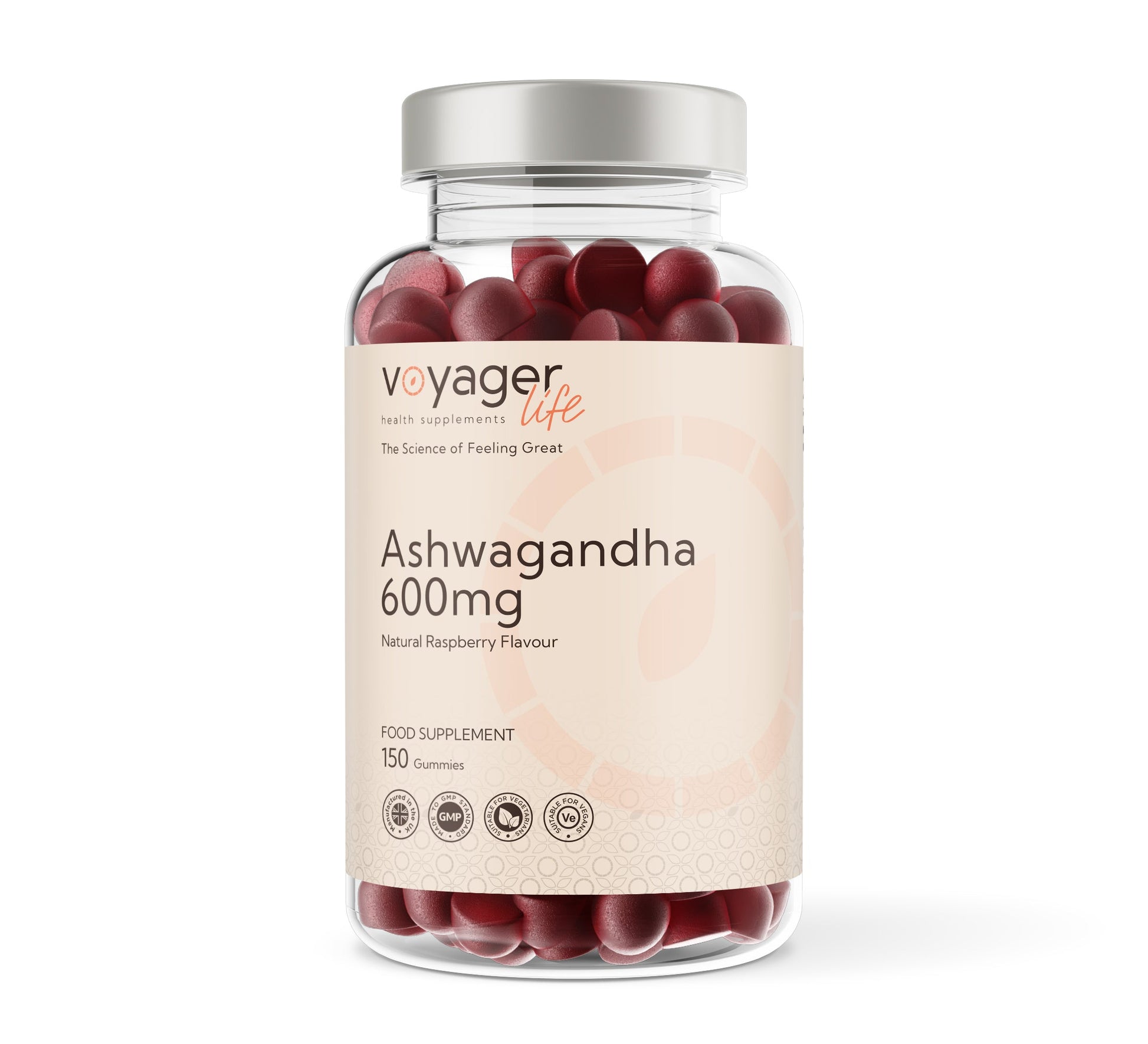 Voyager Ashwagandha 600mg Raspberry Gummies 150 Pack at The CBD Hut