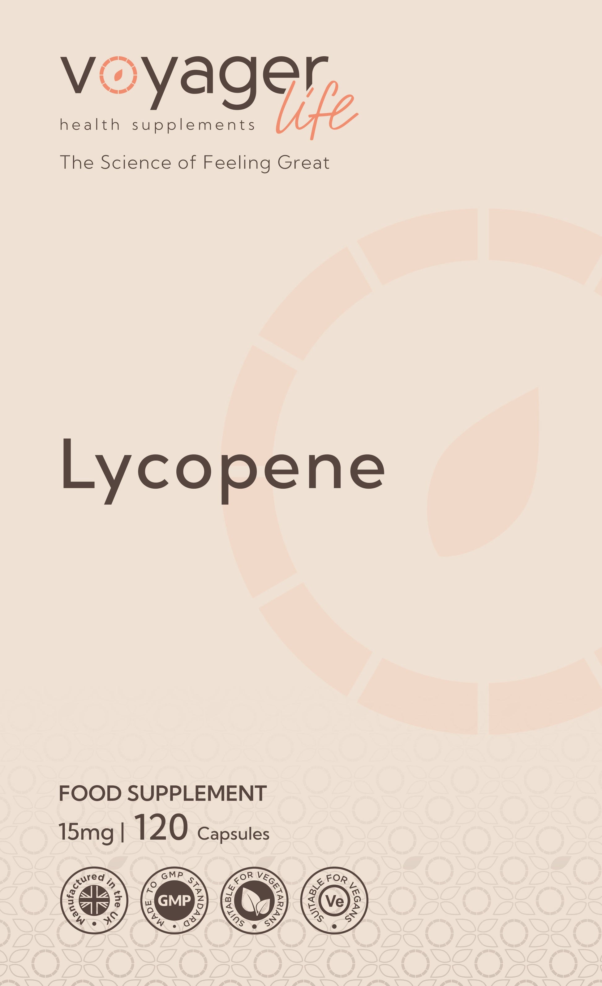 Voyager Lycopene 15mg 120 Capsules product image - The CBD Hut