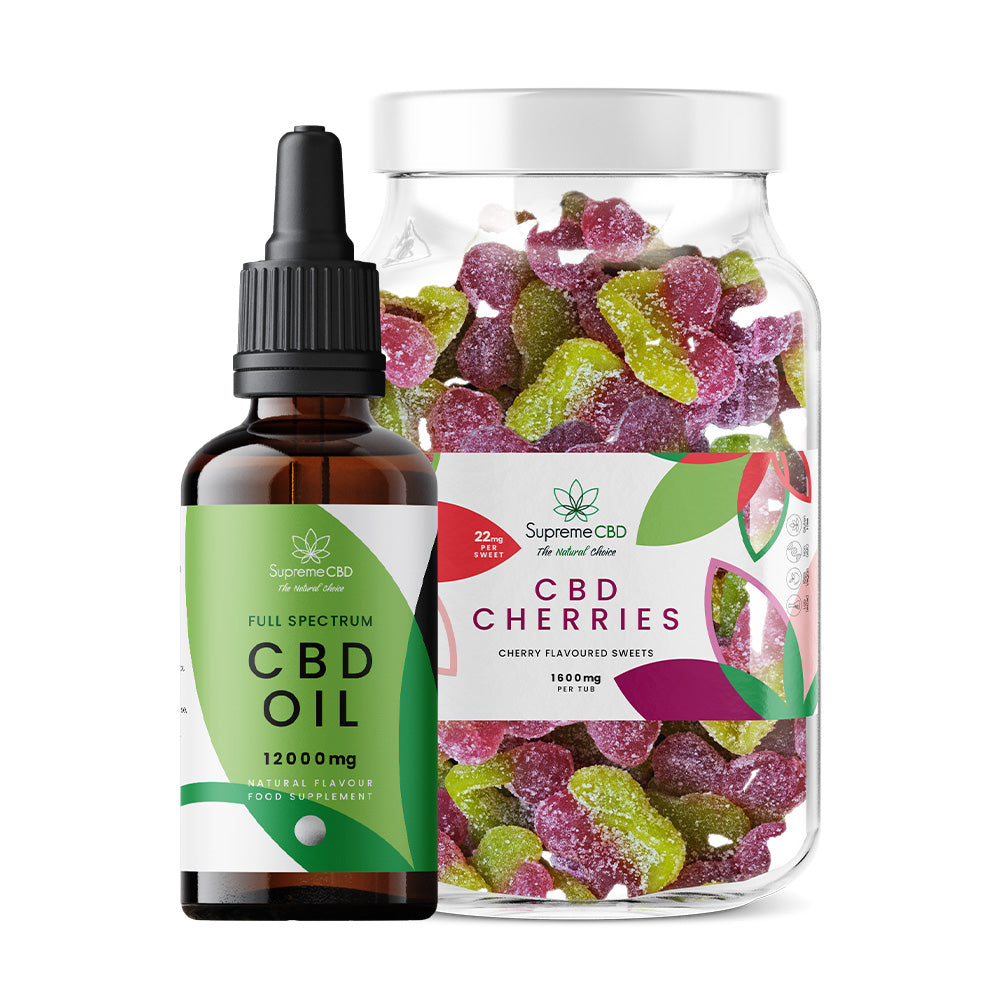 Supreme CBD 100ml 12000mg Oil & Large Gummies Bundle