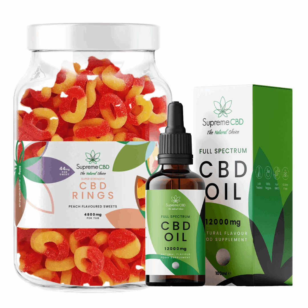 Supreme CBD Oil 12000mg and Peach Rings bundle