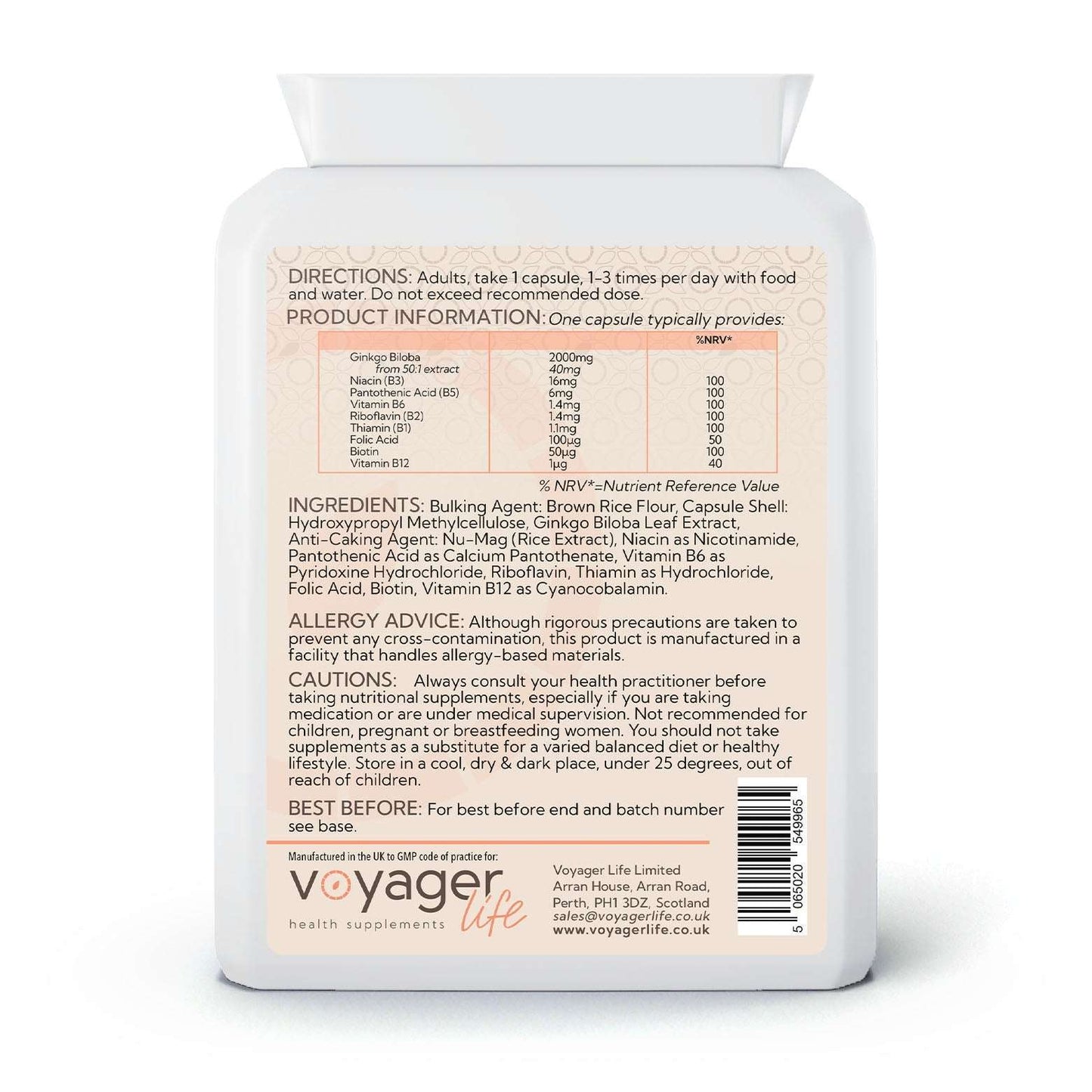 Voyager Ginkgo Biloba Complex 2000mg 90 Capsules