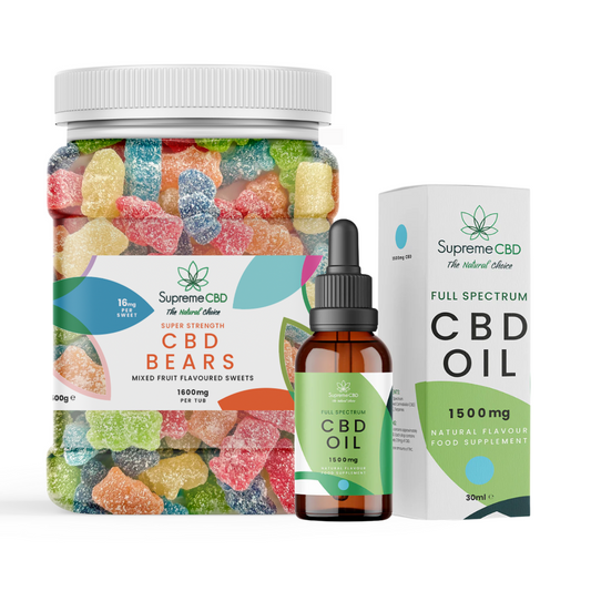 Supreme CBD Starter Bundle 1500mg Oil with Free 1600mg Gummies