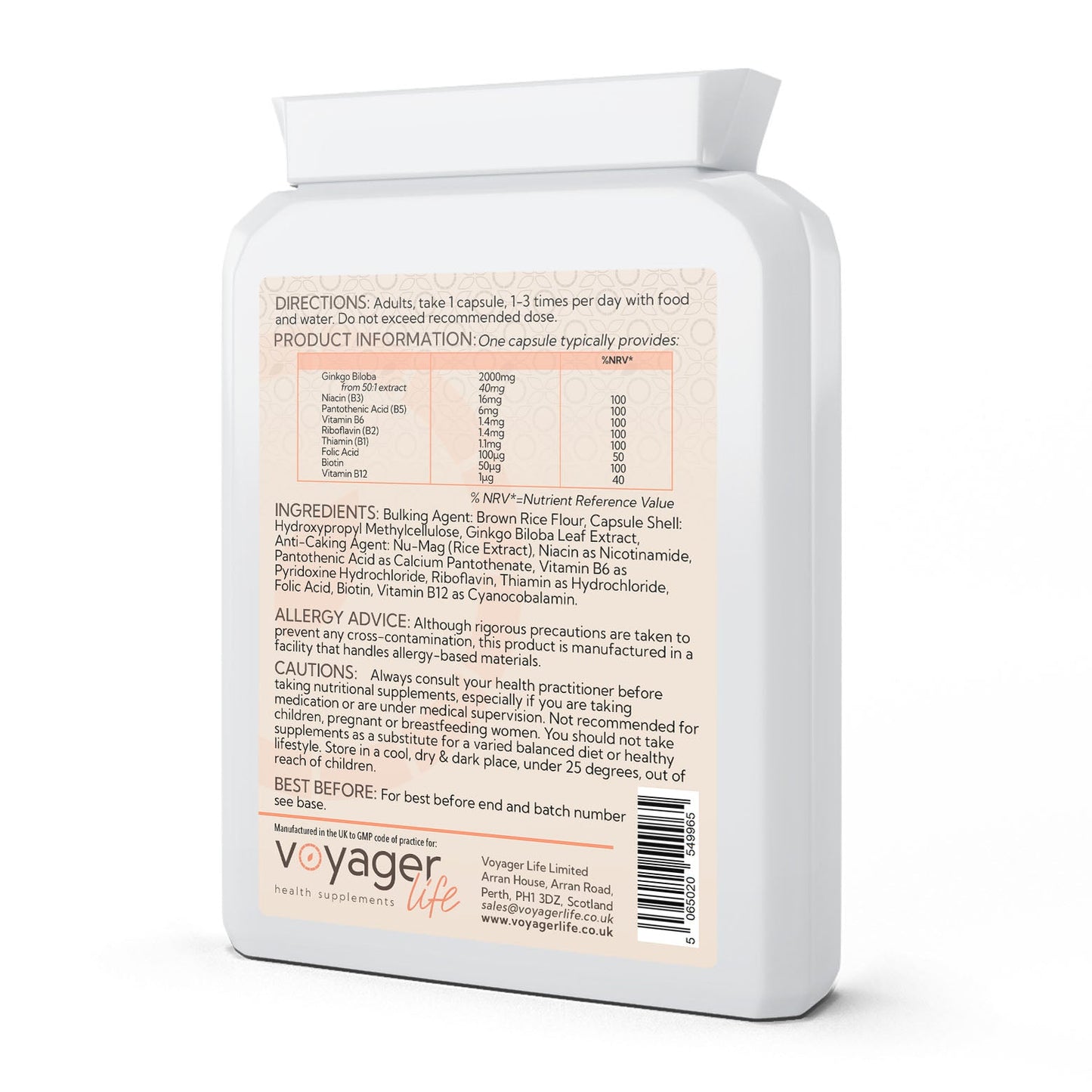 Voyager Ginkgo Biloba Complex 2000mg 90 Capsules