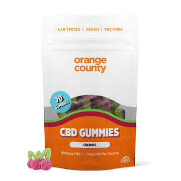 Orange County CBD cherry gummies large pack 1600mg to 4800mg seventy gummies