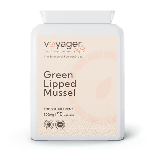 Voyager Green Lipped Mussel 500mg 90 Capsules - front view