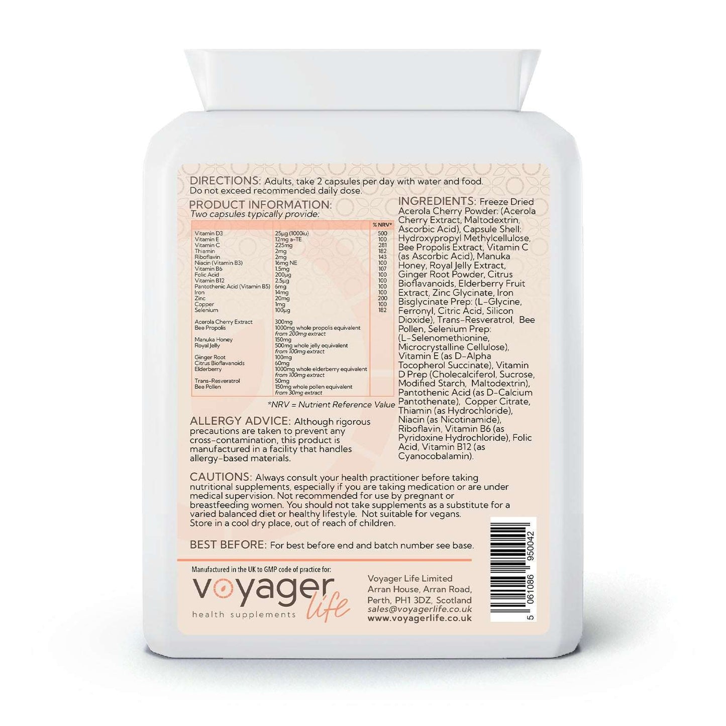Voyager Bee Complex 60 Capsules bottle
