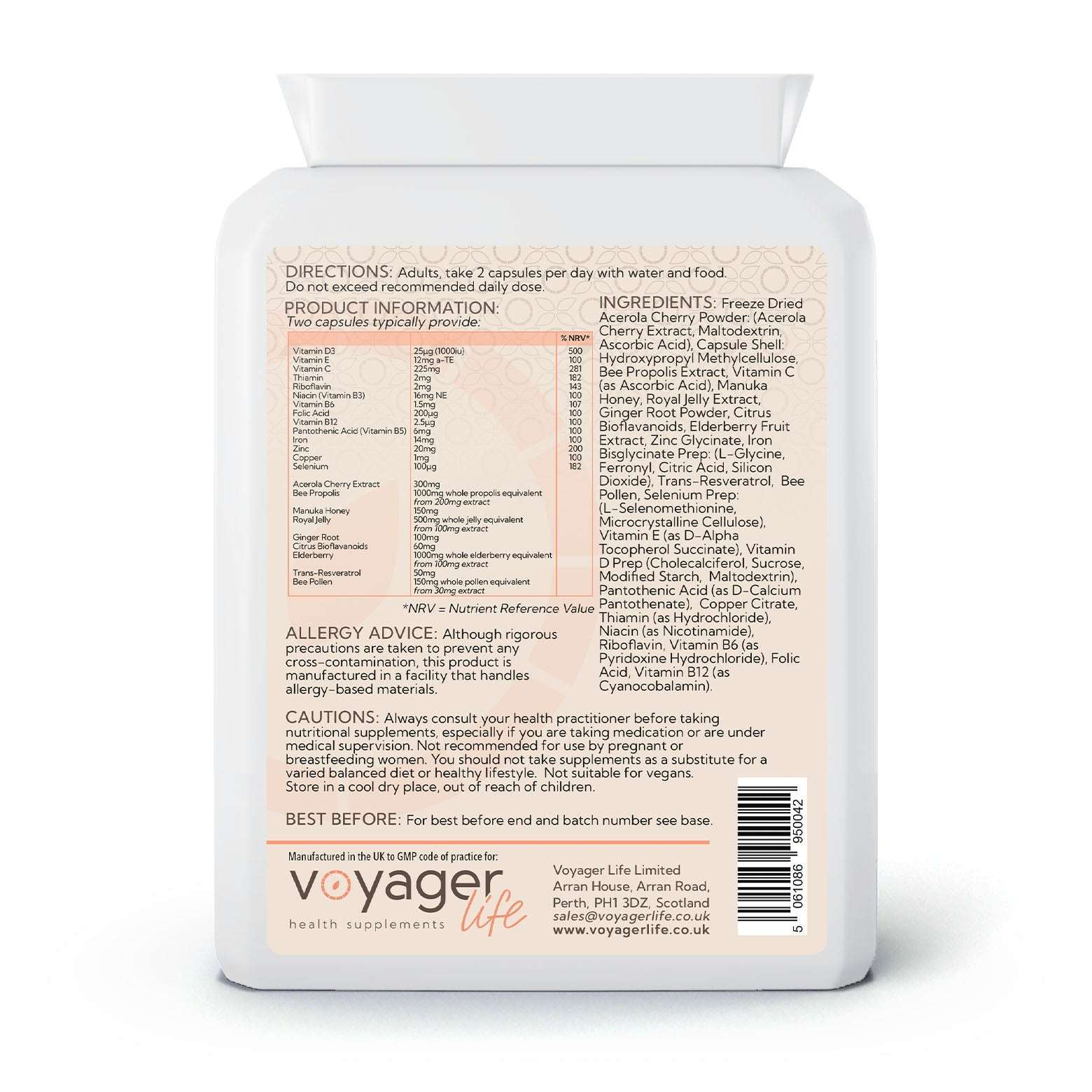 Voyager Bee Complex 60 Capsules bottle