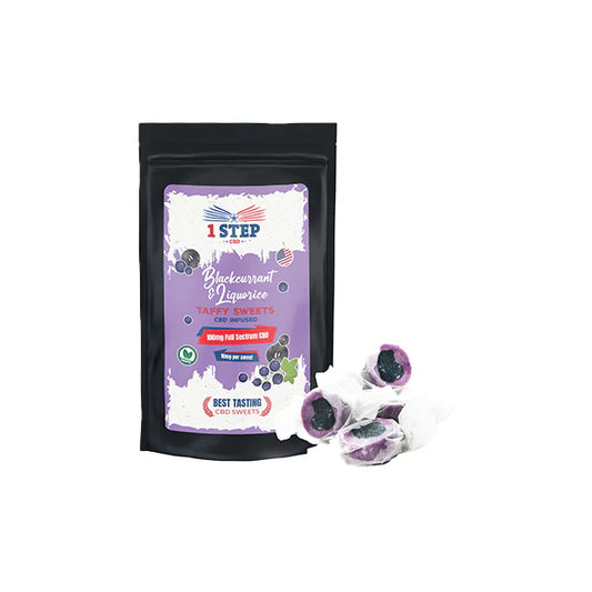 1 Step CBD 100mg Full Spectrum CBD Blackcurrant & Liquorice Taffy Grab Bag  | The CBD Hut
