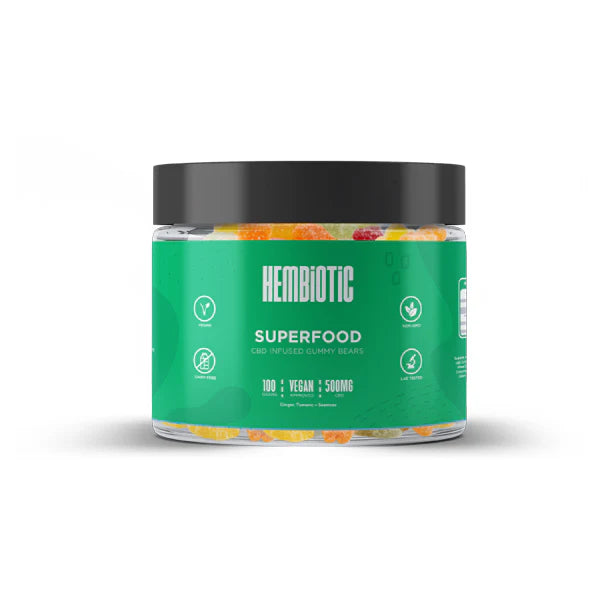 Hembiotic 500mg Functional CBD Gummy Bears - Superfood | The CBD Hut