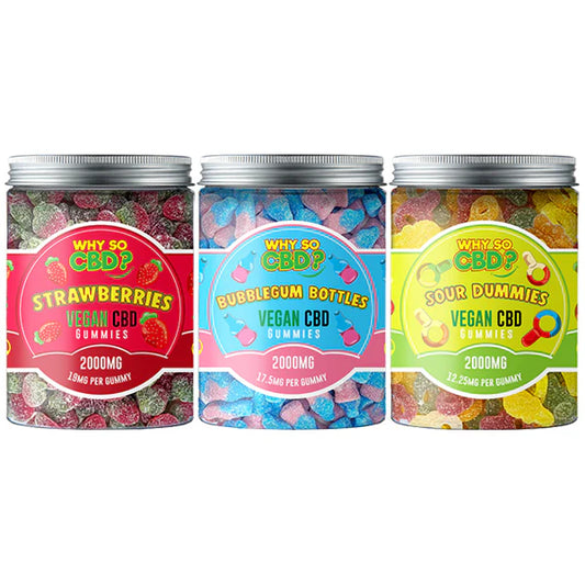 Why So CBD? 2000mg Broad Spectrum CBD Gummies - Large 600g | The CBD Hut