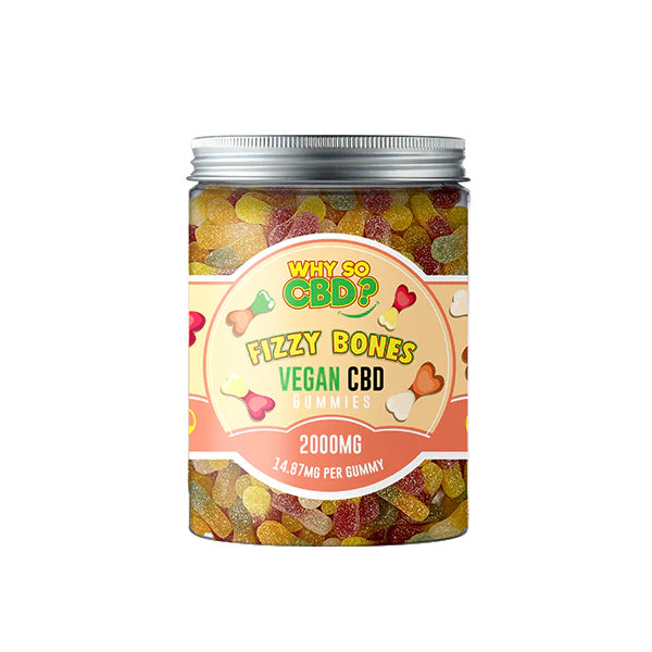 Why So CBD? 2000mg Broad Spectrum CBD Gummies - Large 600g - Fizzy Bones | The CBD Hut