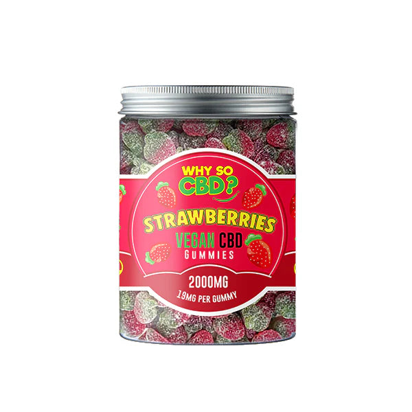 Why So CBD? 2000mg Broad Spectrum CBD Gummies - Large 600g - Strawberries | The CBD Hut