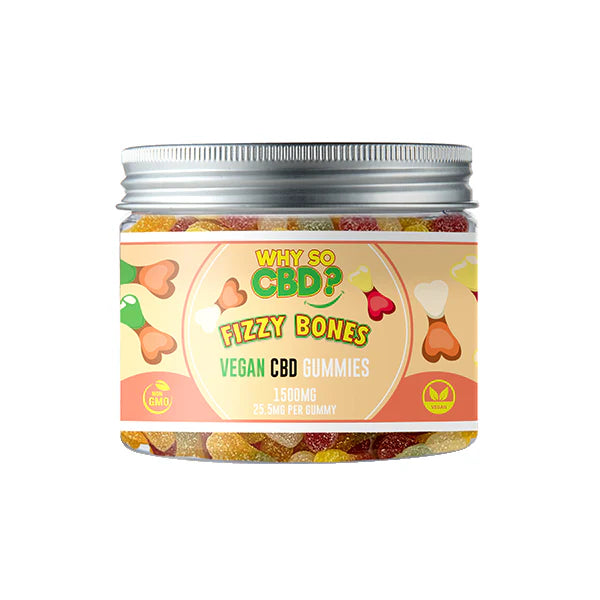 Why So CBD? 1500mg CBD Gummies - Small 240g - Fizzy Bones | The CBD Hut