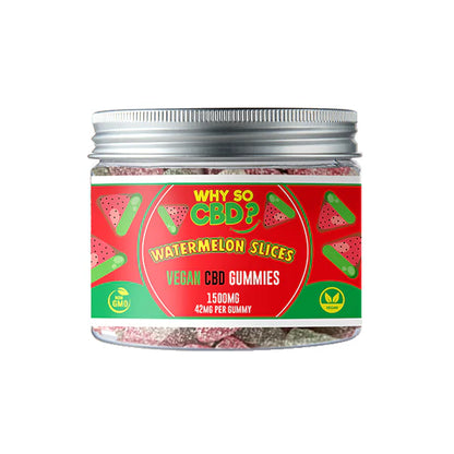 Why So CBD? 1500mg CBD Gummies - Small 240g - Watermelon Slices | The CBD Hut