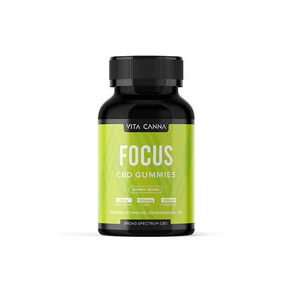 Vita Canna 1500mg Functional CBD Gummy Bears - 75 Count - Focus | The CBD Hut
