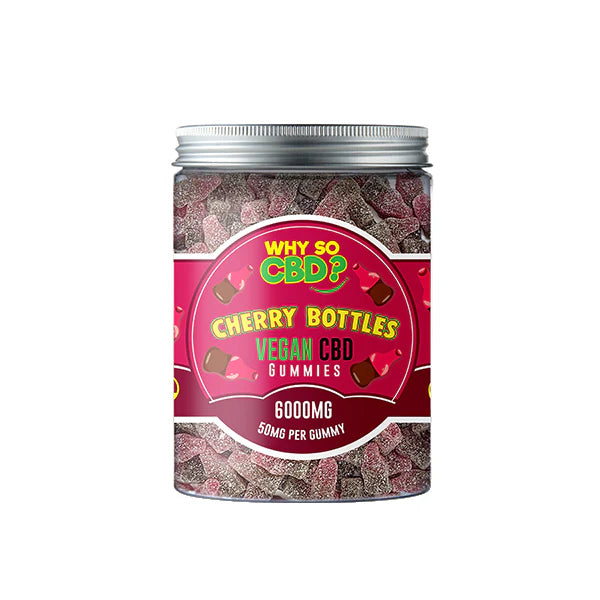 Why So CBD? 6000mg Broad Spectrum CBD Gummies - Large 600g - Cherry Bottles | The CBD Hut