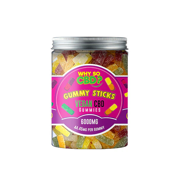 Why So CBD? 6000mg Broad Spectrum CBD Gummies - Large 600g - Gummy Sticks | The CBD Hut