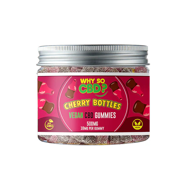Why So CBD? 500mg Broad Spectrum CBD Gummies - Small 240g - Cherry Bottles | The CBD Hut