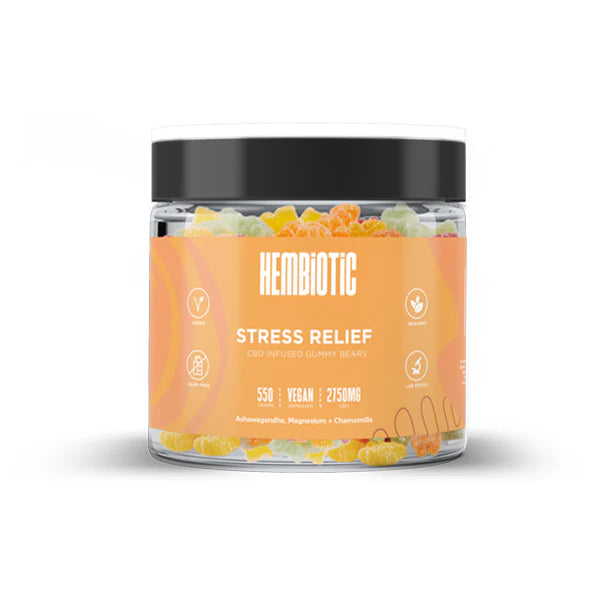 Hembiotic 2750mg Functional CBD Gummy Bears - Stress Relief | The CBD Hut