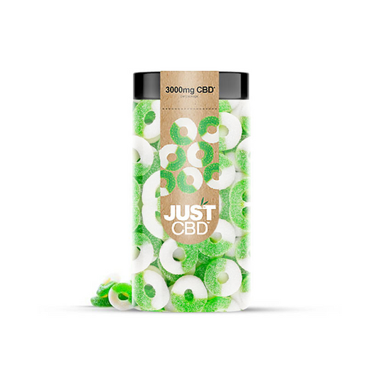 Just CBD 3000mg Gummies - 600g Tub  - Apple Rings | The CBD Hut