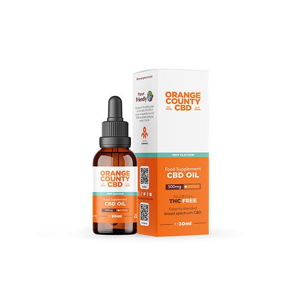 Orange County 500mg CBD Flavoured Oil Tincture - Mint Flavour | The CBD Hut