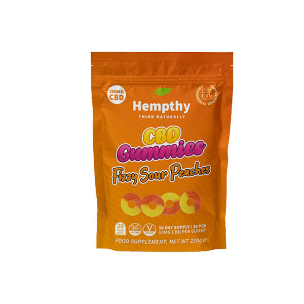Hempthy 300mg CBD Gummies - 30 Pieces - Fizzy Sour Peaches | The CBD Hut