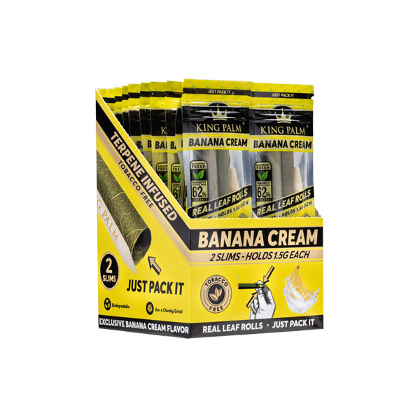 King Palm Flavoured Slim 1.5G Rolls - 20 Pack Display - Banana Cream | The CBD Hut