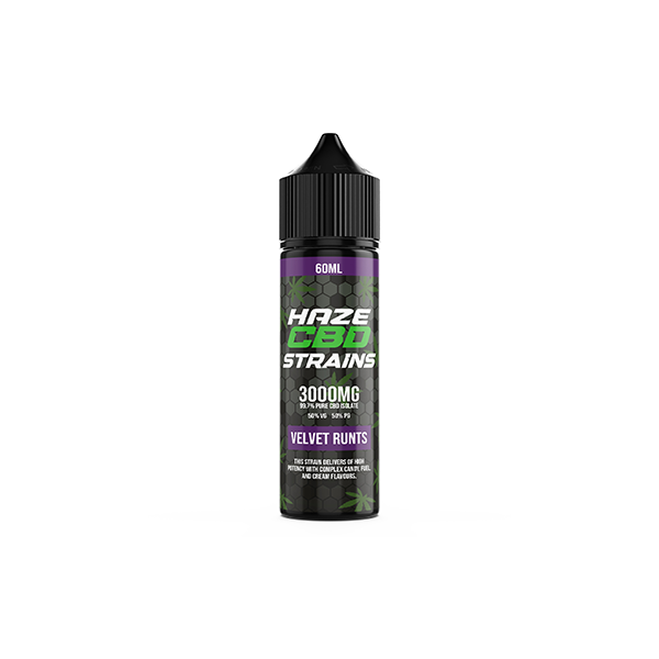 Haze CBD Strains 3000mg Shortfill E-Liquid - Velvet Runts | The CBD Hut