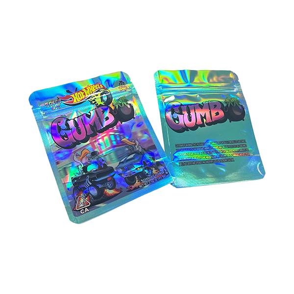 Mylar Gumbo Printed Zip Bag - 3.5g (Large) - Hot Wheels Gumbo | The CBD Hut