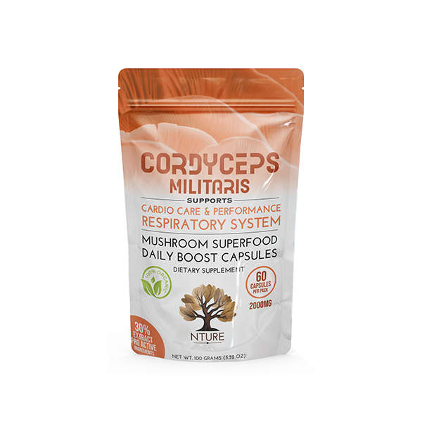 NTURE 2000mg Cordyceps Militaris Mushroom Capsule - 60 Caps | The CBD Hut