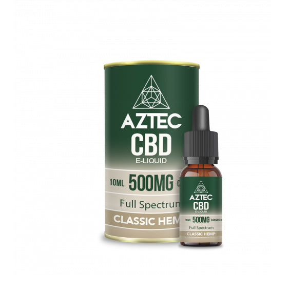 Aztec 500mg CBD Vaping Liquid - Classic Hemp (50PG/50VG) | The CBD Hut