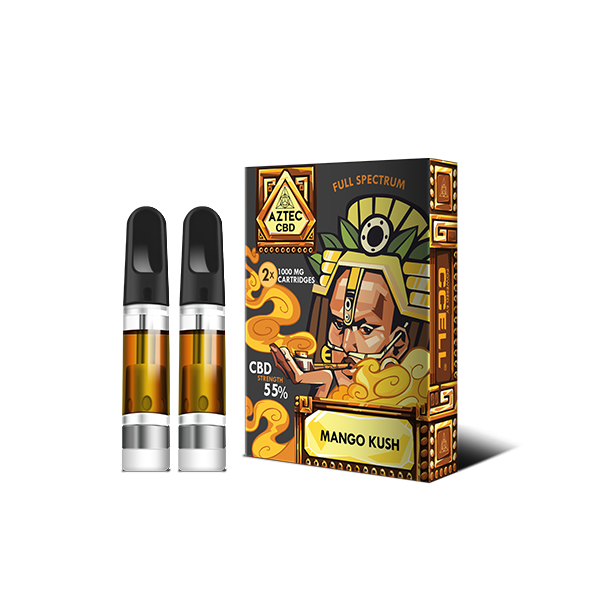Aztec CBD 2 x 1000mg Cartridge Kit - Mango Kush | The CBD Hut