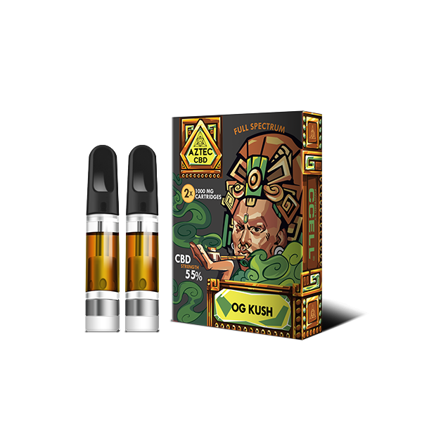 Aztec CBD 2 x 1000mg Cartridge Kit - OG Kush | The CBD Hut