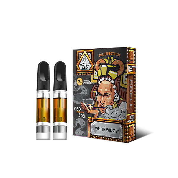 Aztec CBD 2 x 1000mg Cartridge Kit - White Widow | The CBD Hut